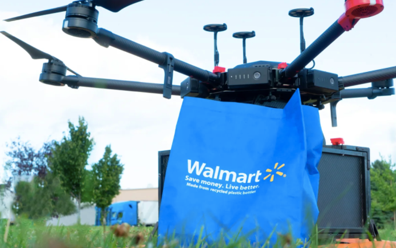 Walmart bag on a drone