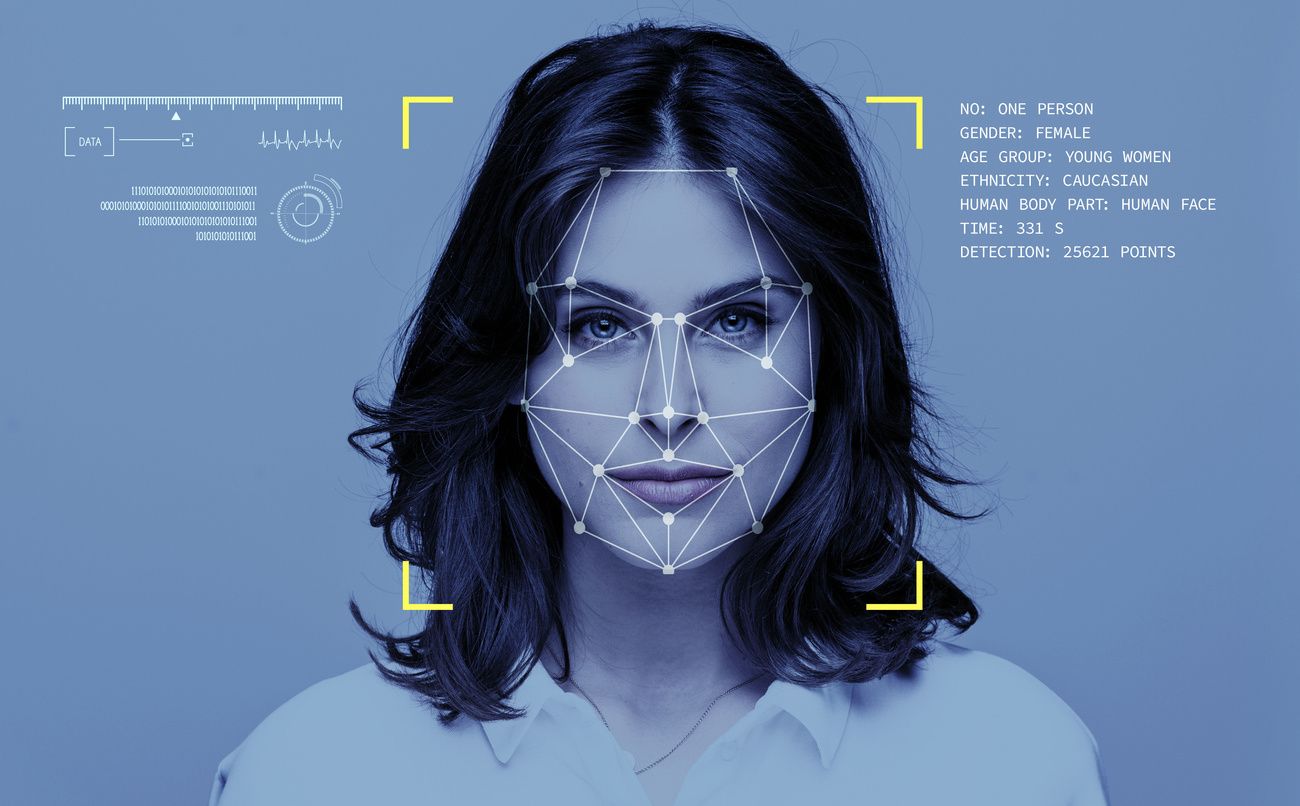 Facial recognition stock image