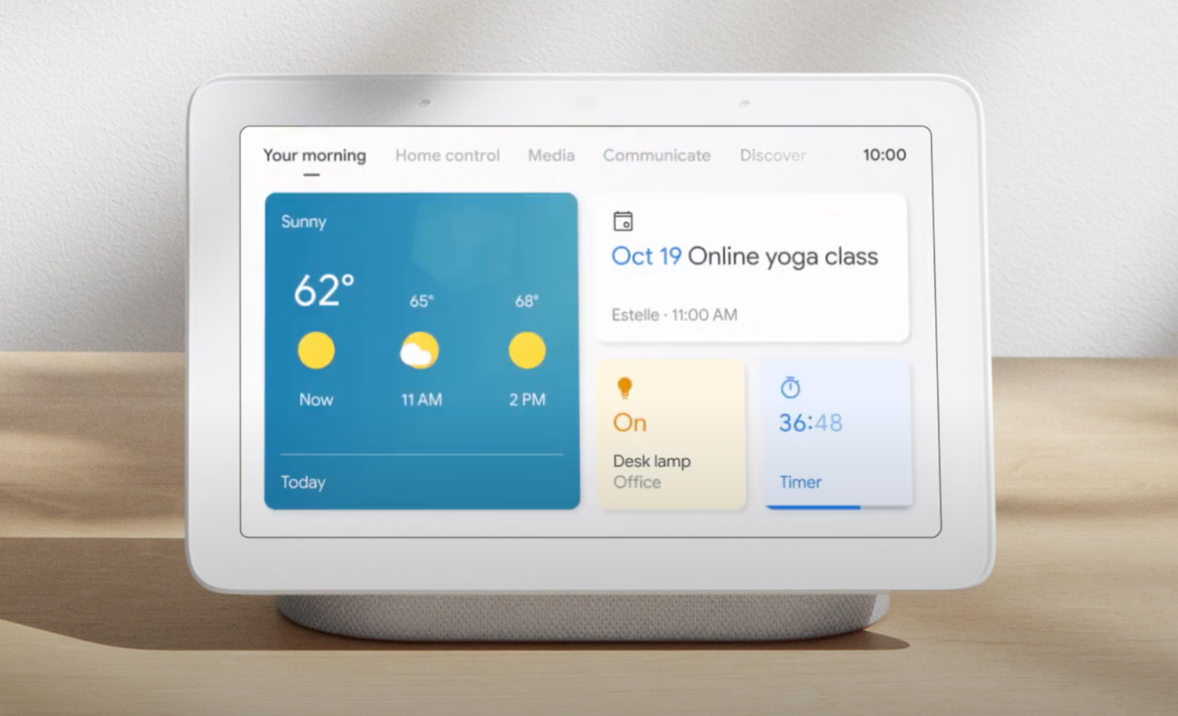 Google Nest Home Hub display