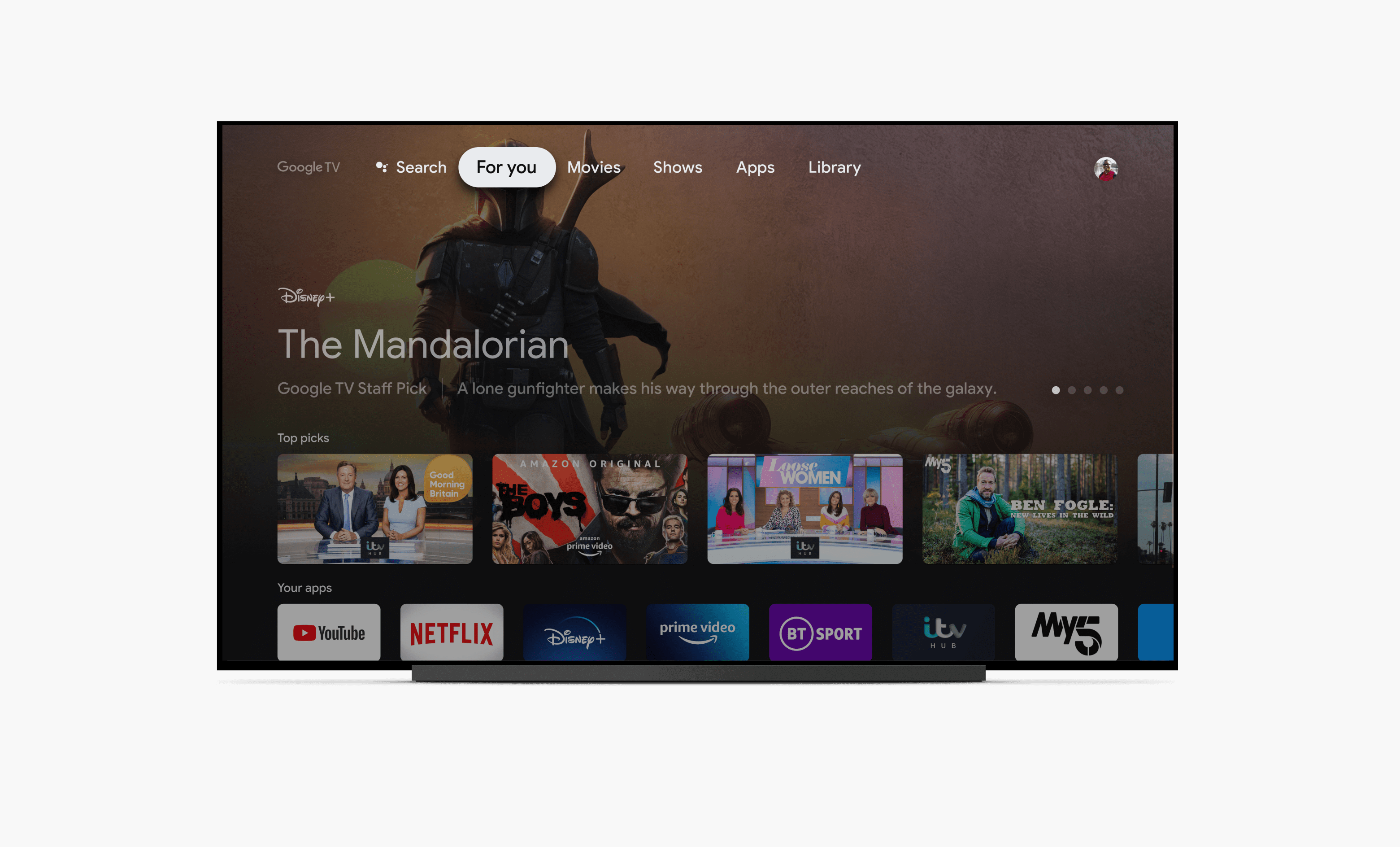 Google TV interface