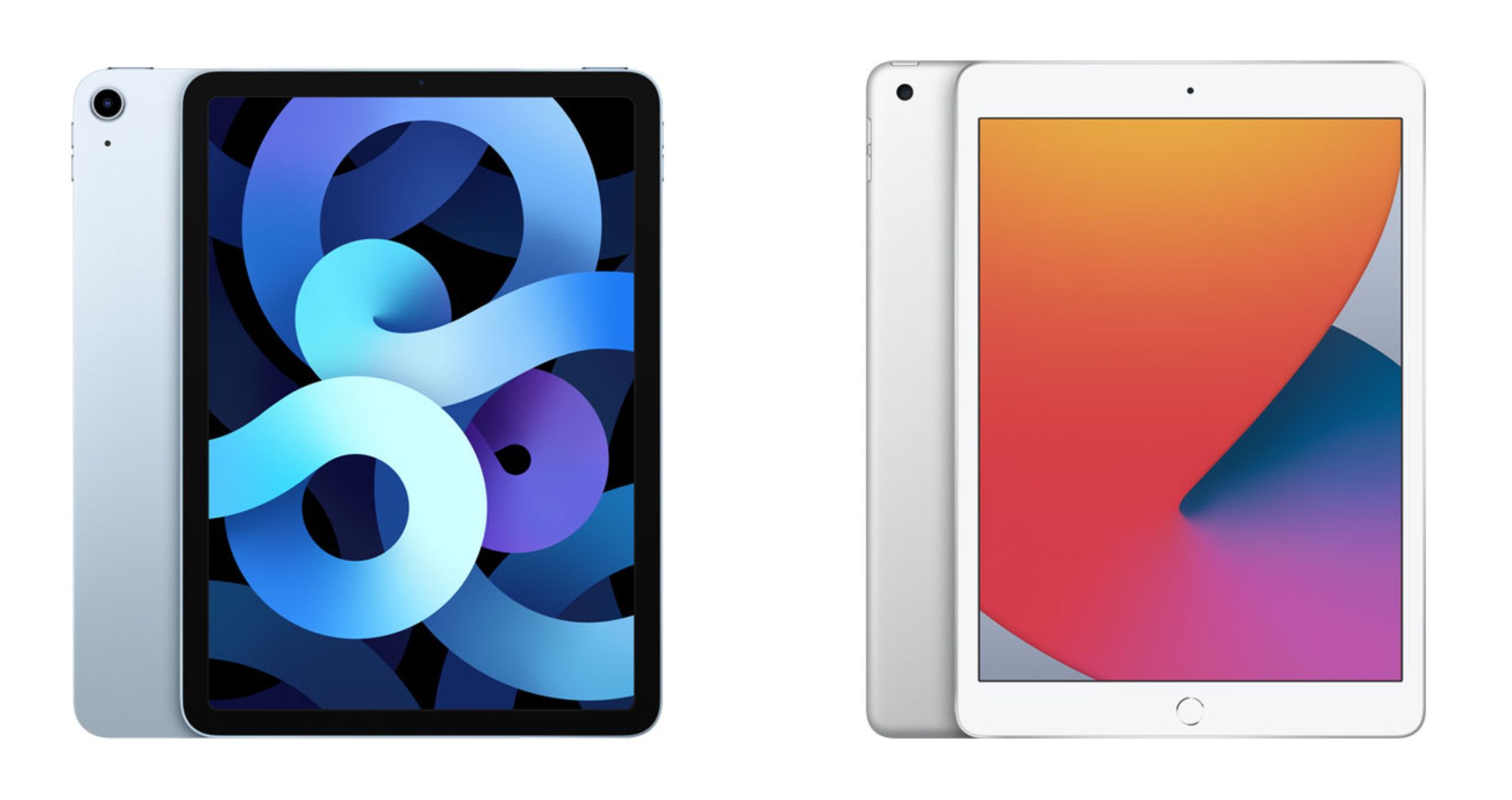 ​The iPad Air (left) and iPad (right)