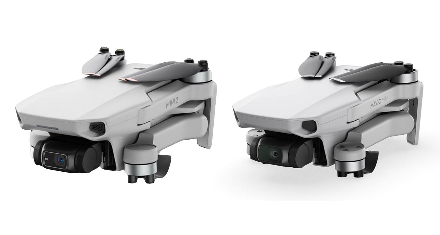 ​The new DJI Mini 2 (left) and year-old Mavic Mini