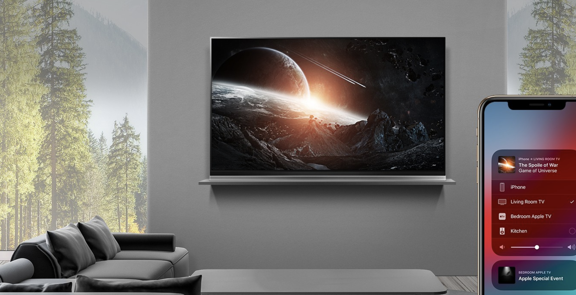 Photo of an LG television with Apple AirPlay 2