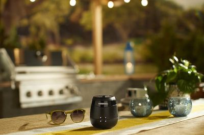 a photo of E65 Rechargeable Mosquito Repeller on a picnic table outside.