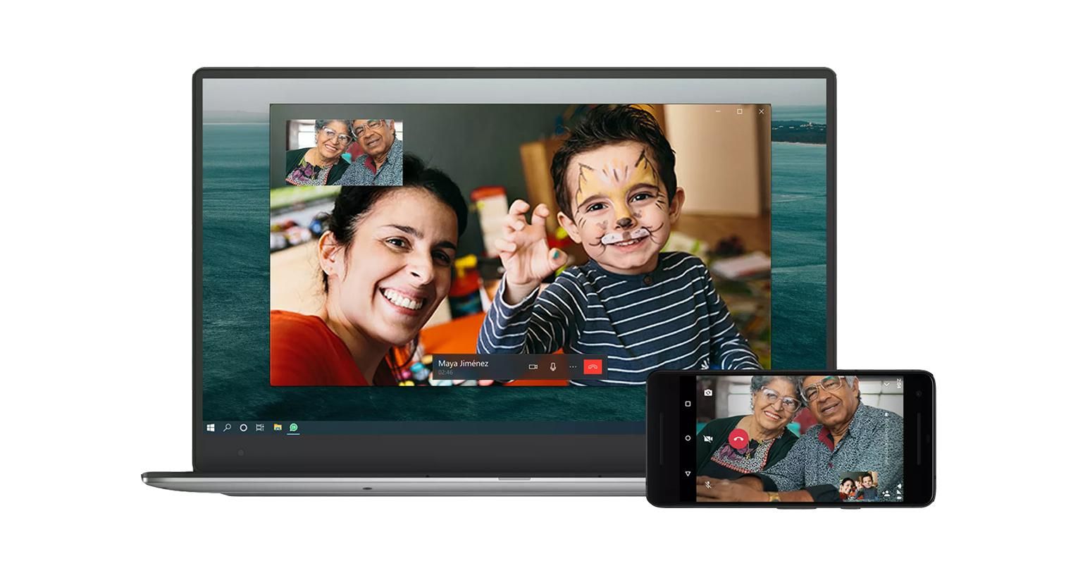 WhatsApp video calls on computer and smartphone