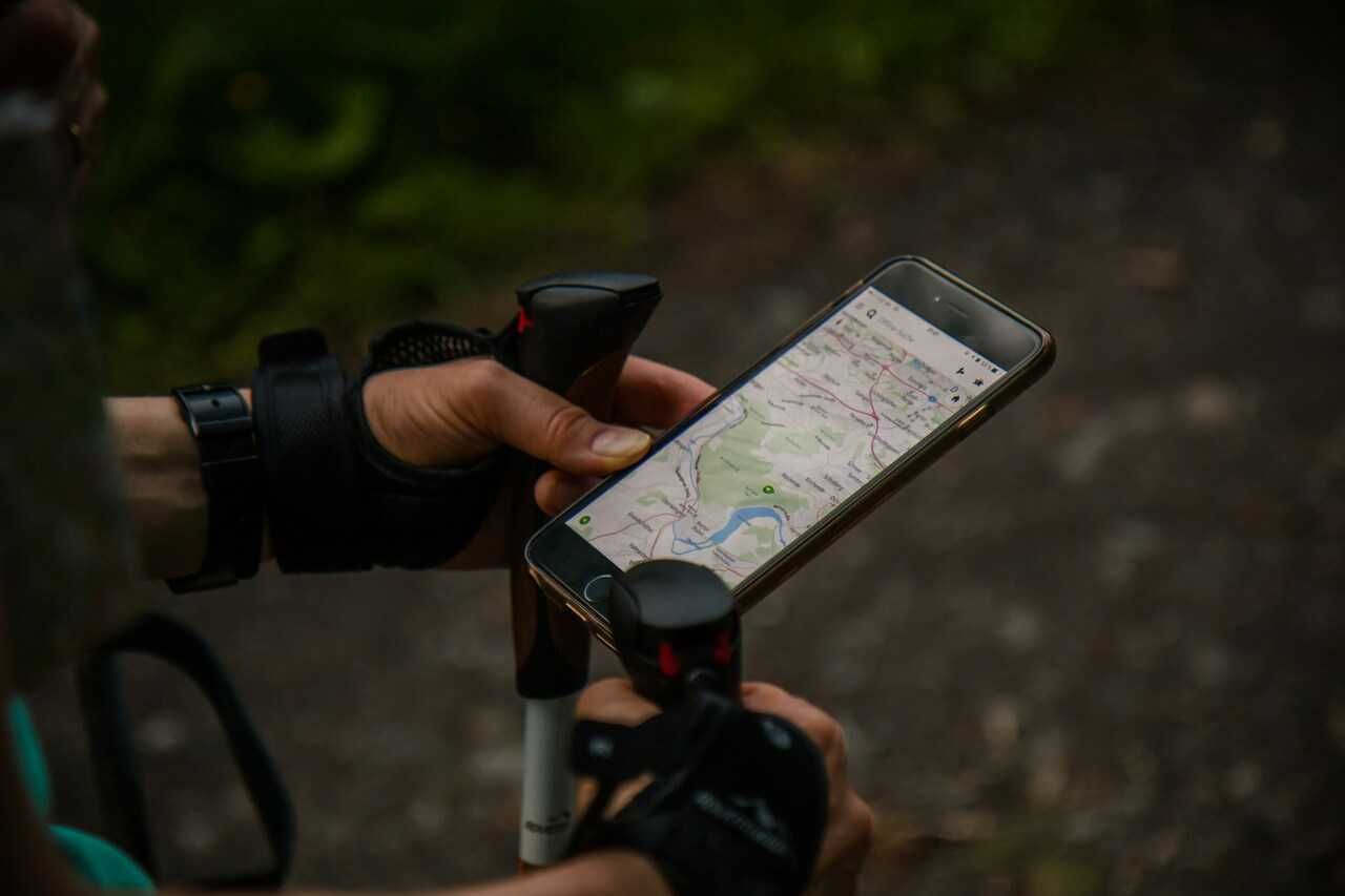a person on their smartphone looking at a map