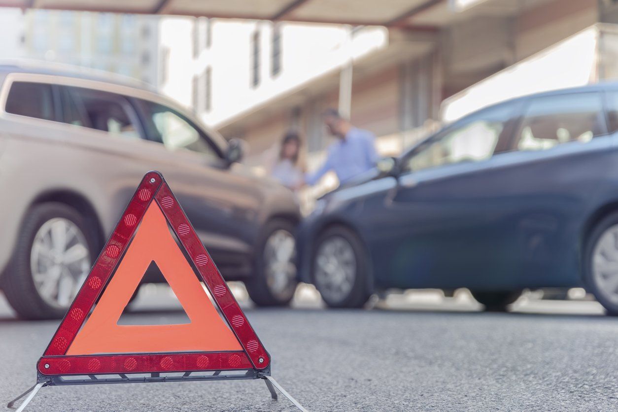 a photo of a car accident