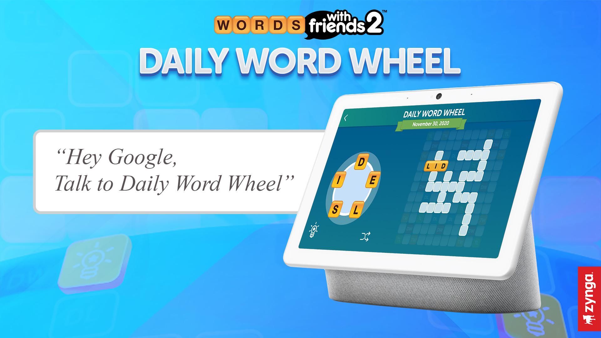 Daily Word Wheel game on Google Nest display