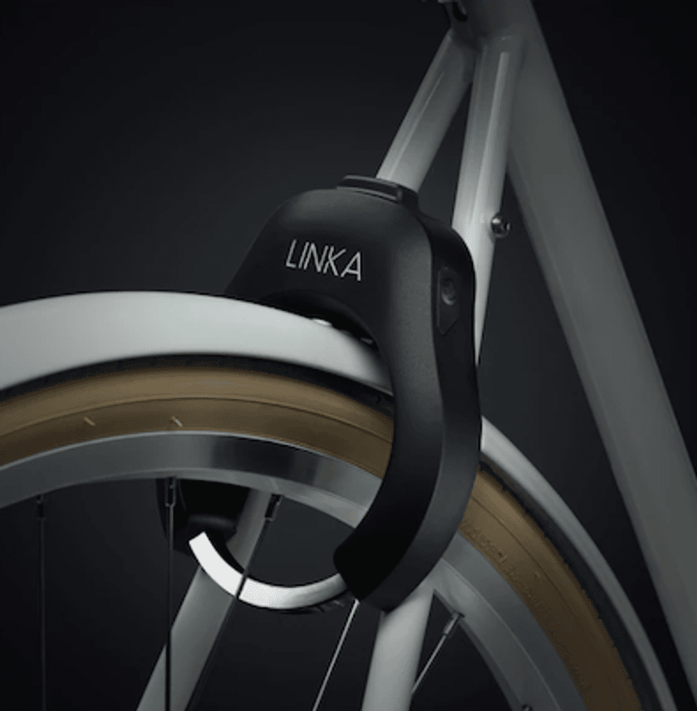 Linka Bike Lock on a bicycle