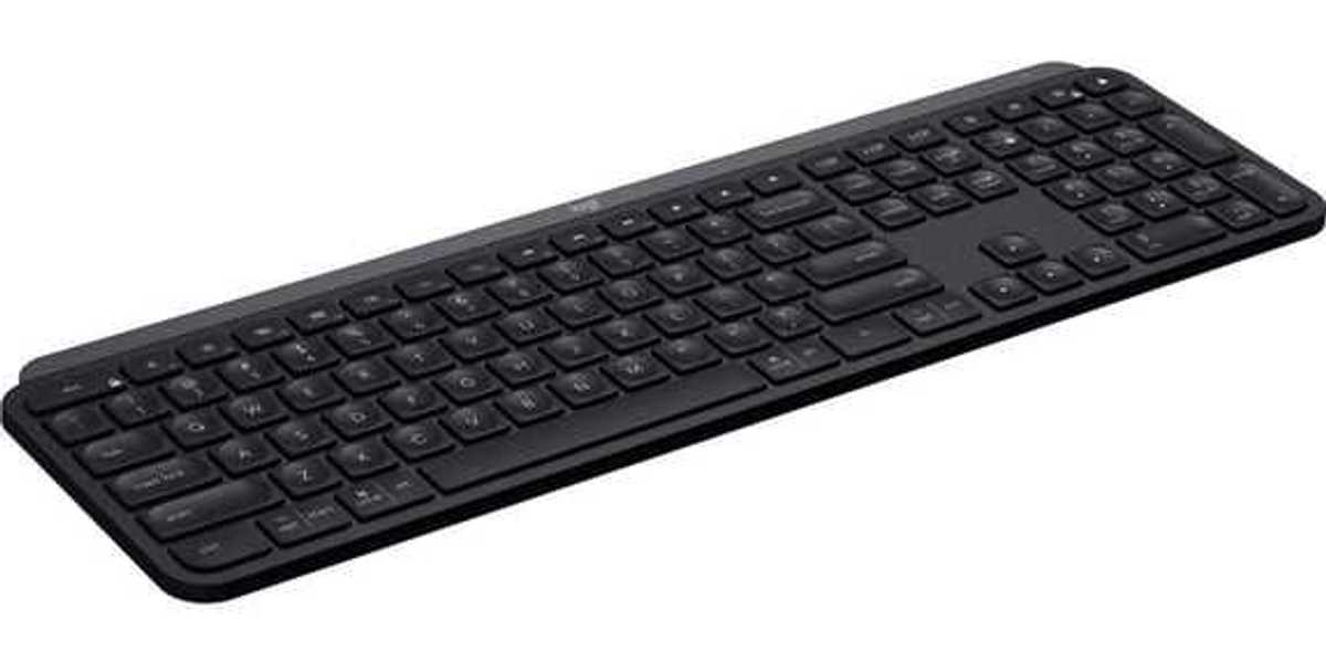 Logitech MX Keys Advanced Wireless Illuminated Keyboard, Tactile Responsive Typing, Backlighting, Bluetooth, USB-C, Apple macOS, Microsoft Windows, Linux, iOS, Android, Metal Build, Black