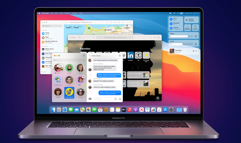 macOS Big Sur on an Apple MacBook Pro