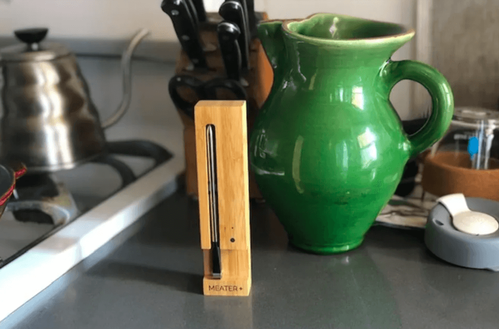 Meater cooks meat to a set temperature, then alerts you through its app when your meal is ready