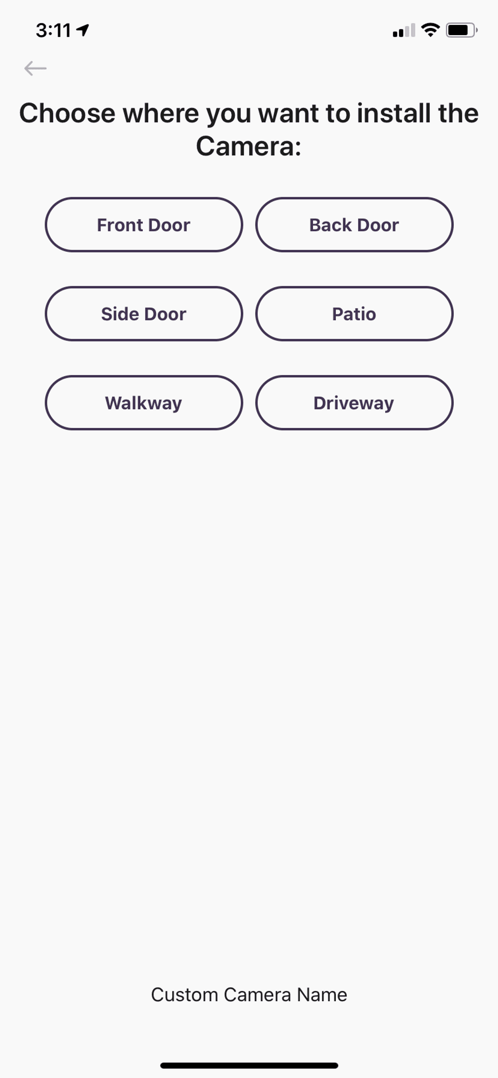 Naming your camera in Deep Sentinel app
