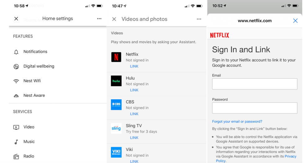 Netflix Google Home integration