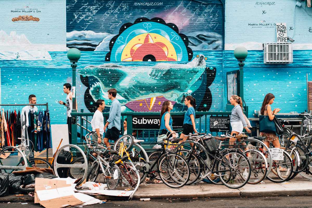 New York City summer bicycles subway brooklyn