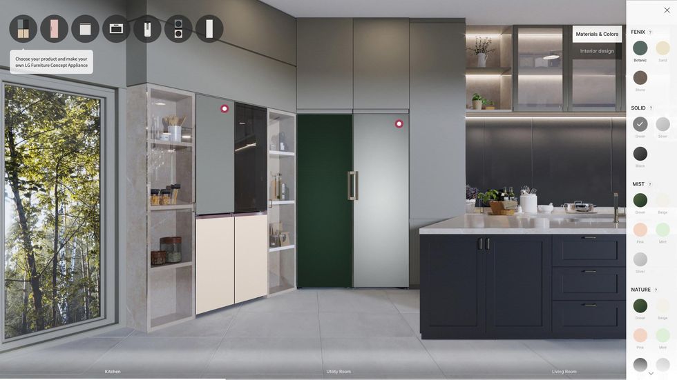 Online configurator for new luxury smart kitchens by LG