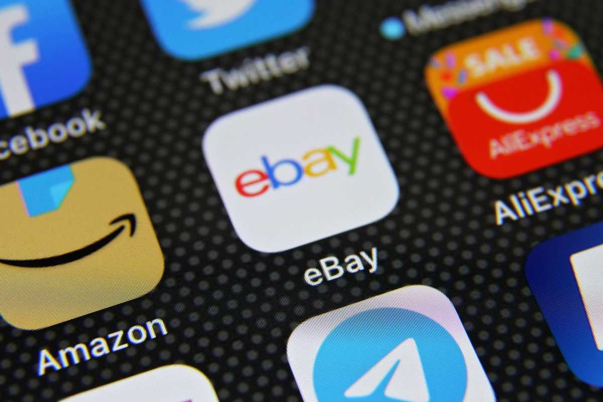 Online shopping e-commerce mobile app icons stock photo