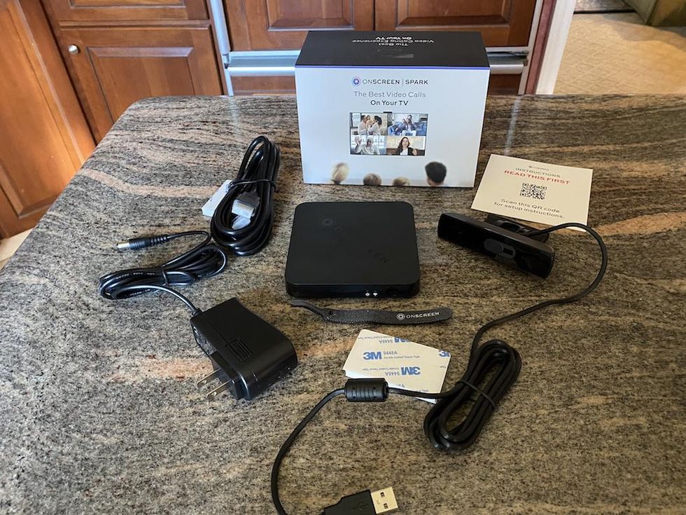 ONSCREEN Spark unboxed on a countertop