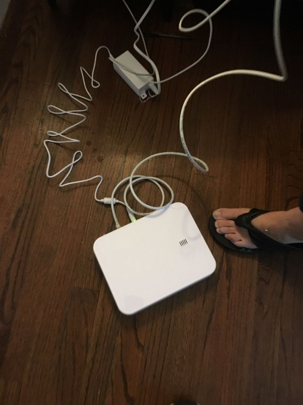 Photo connecting Lifeshield base to our home wi-fi router.