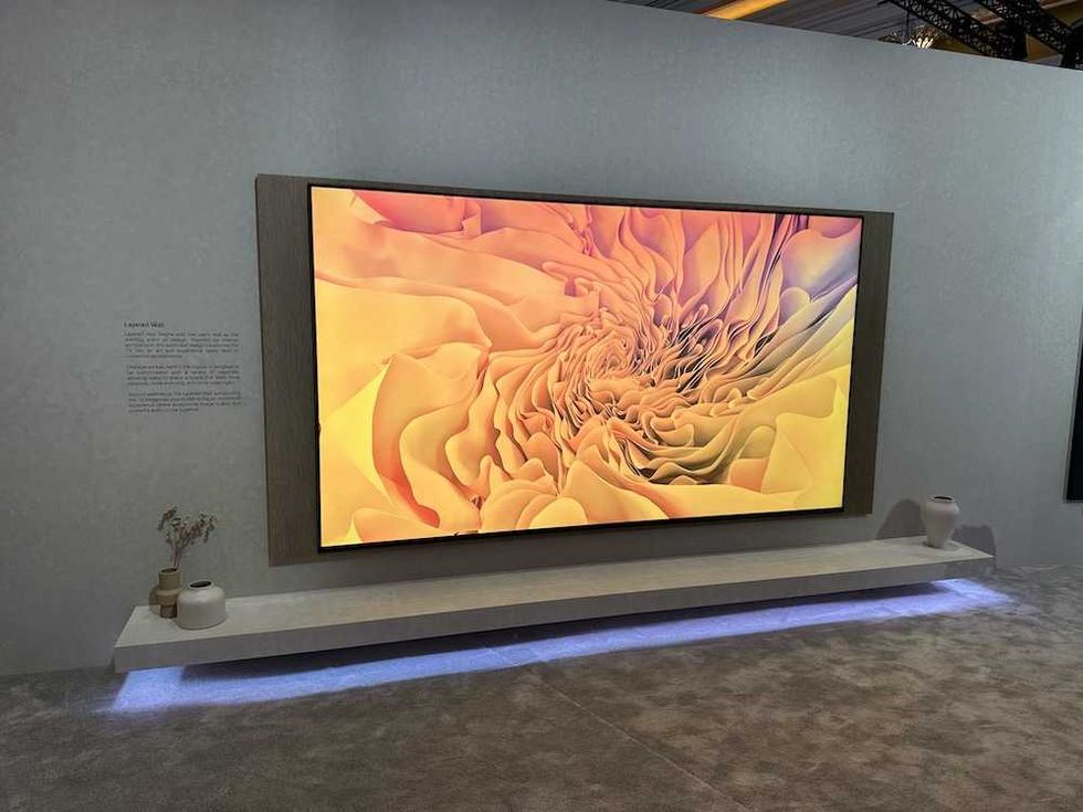 photo of 130-inch Micro RGB TV on a wall at CES Show
