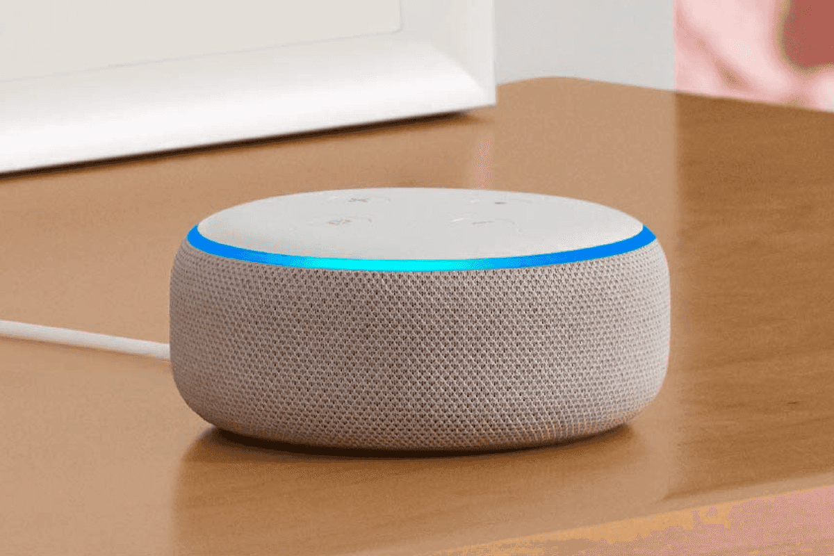 Photo of a 2018 Amazon Echo Dot smart speaker