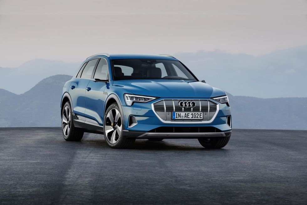 Photo of a blue Audi e-tron SUV