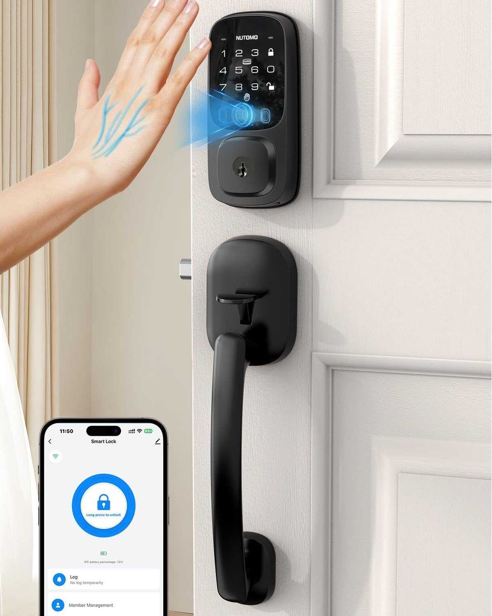photo of a palm opening NUTOMO Palm Vein Smart Lock