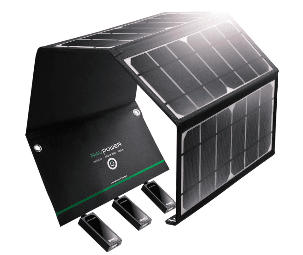 photo of a RAVPower solar panel charger