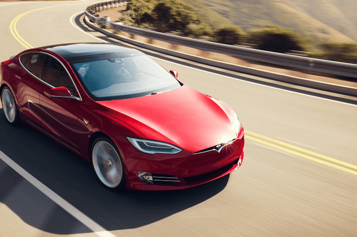 Photo of a red Tesla Model S