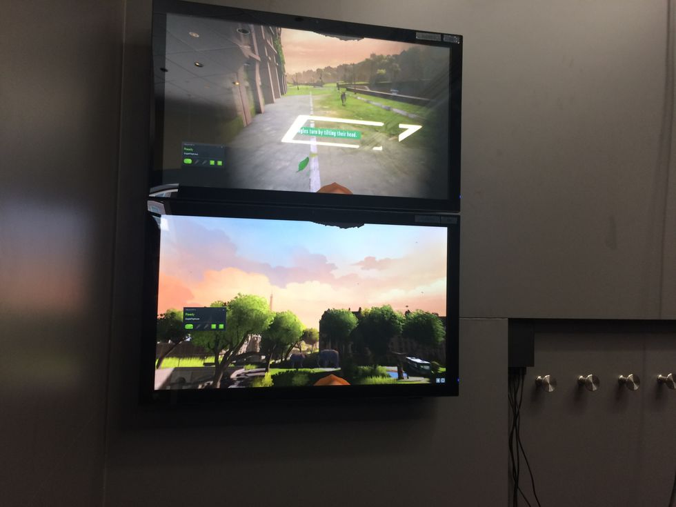 photo of a screen on the wall in IMAX VR