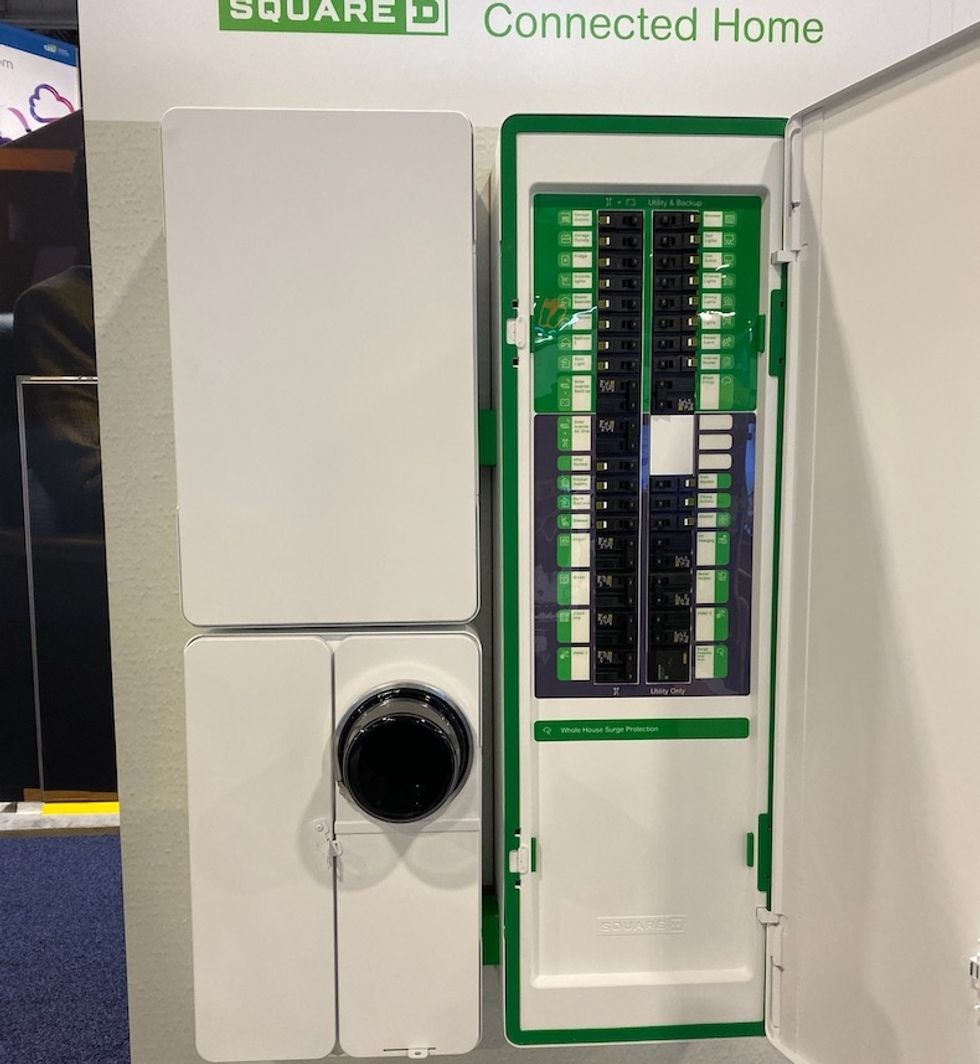 photo of a smart electrical panel for a smart home by Schneider Electric