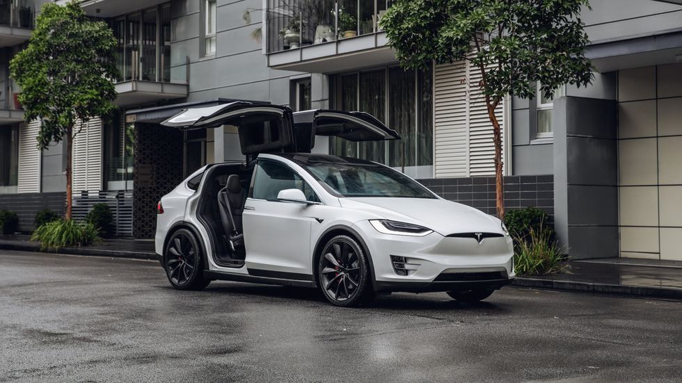 Photo of a white Tesla Model X