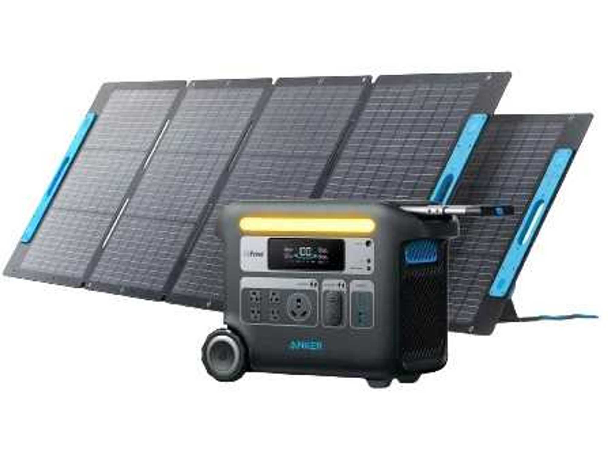 photo of Anker Solix F2000 Solar Generator and 2 solar panels