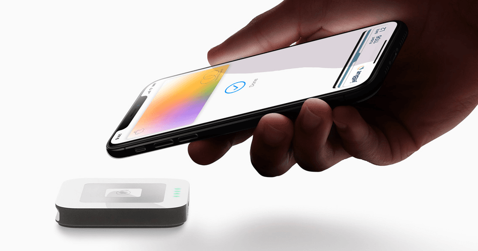 Photo of Apple Card being used on an iPhone