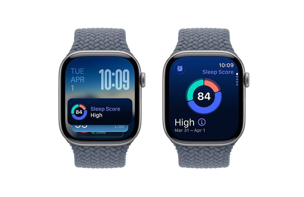 photo of Apple Watch 11 showing sleep score on the face.