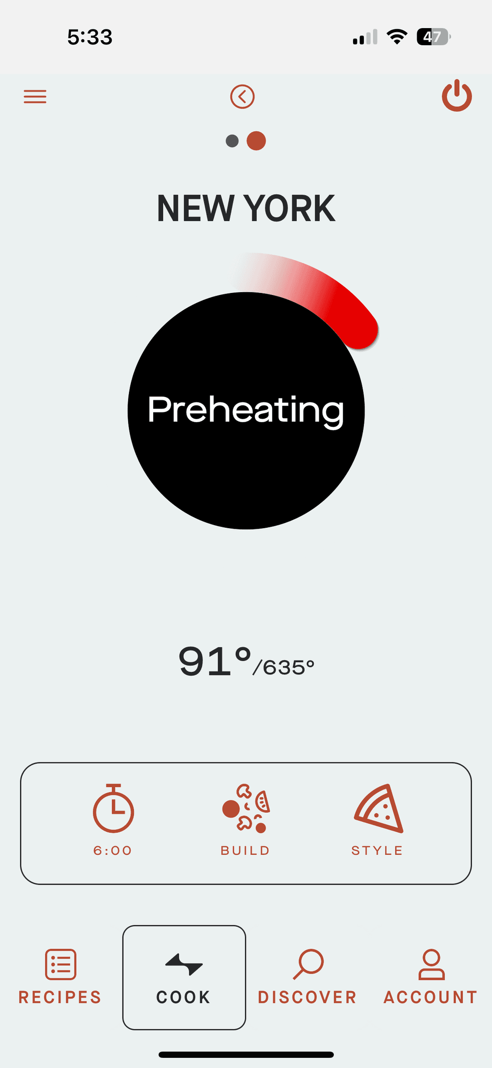 photo of Current app for cooking pizza