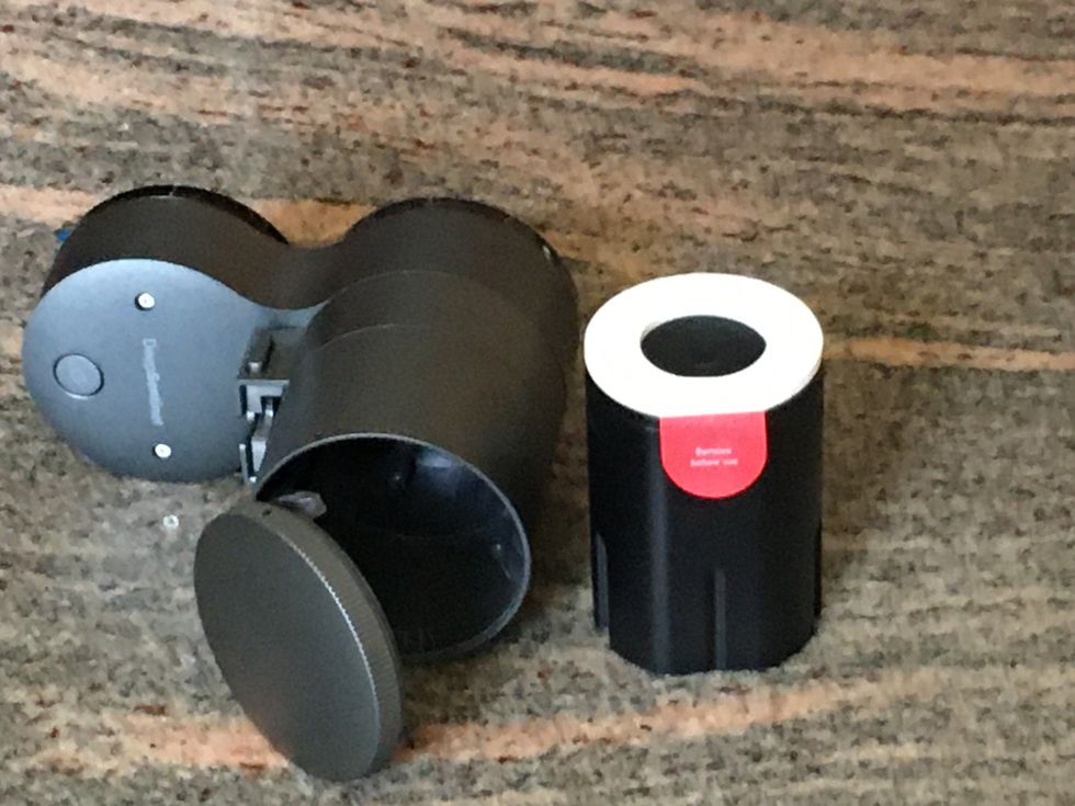 Photo of Deep Sentinel camera and battery