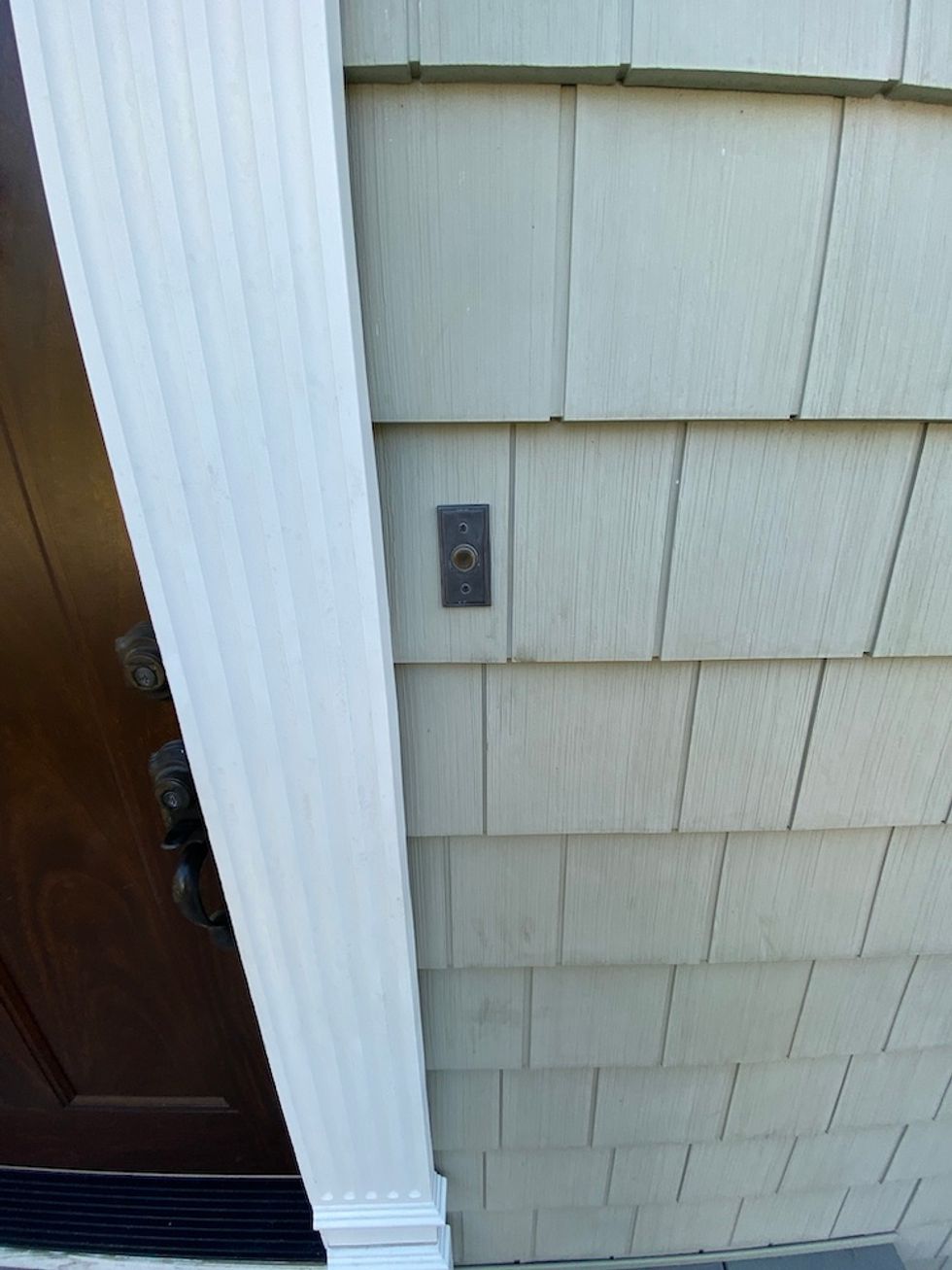 Photo of doorbell 4.5 feet off the ground.