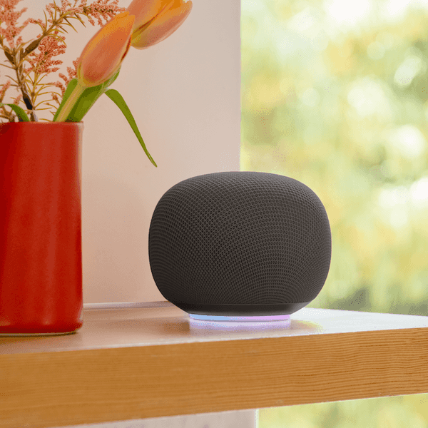 photo of Google Home Speaker on a shelf