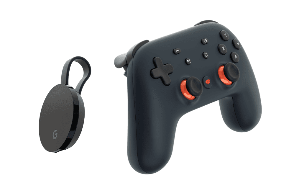Photo of Google Stadia controller and Chromecast Ultra