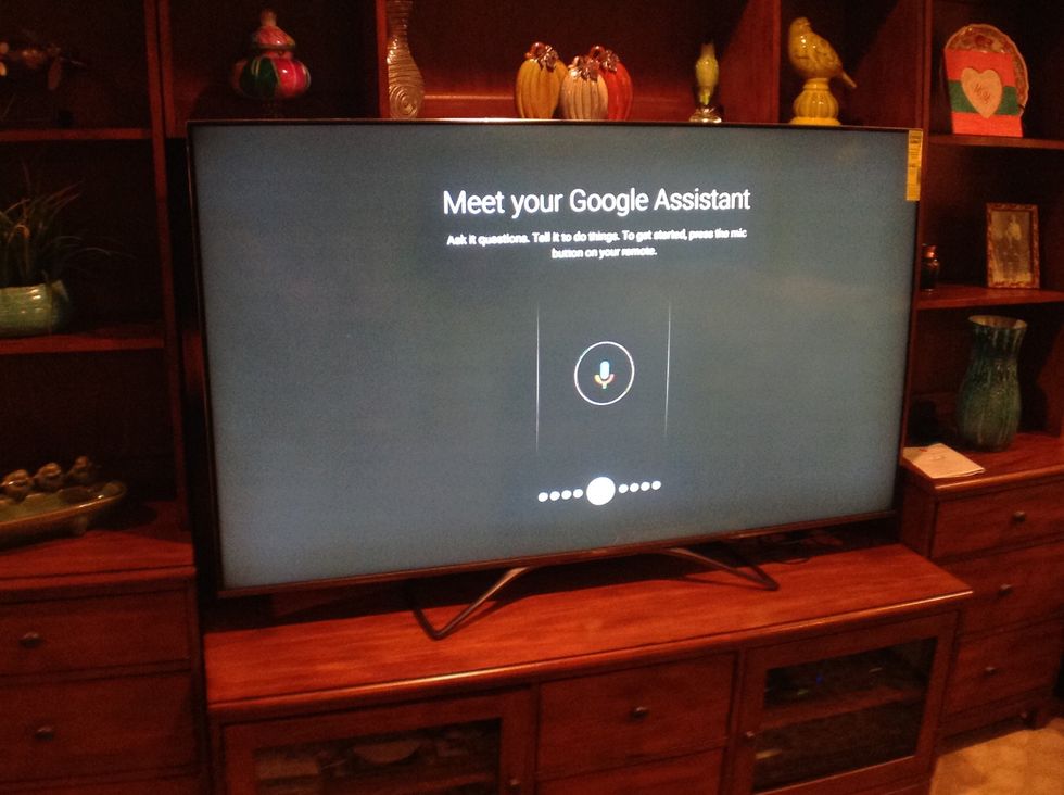 Photo of Hisense H9F setup screen for Google Assistant.