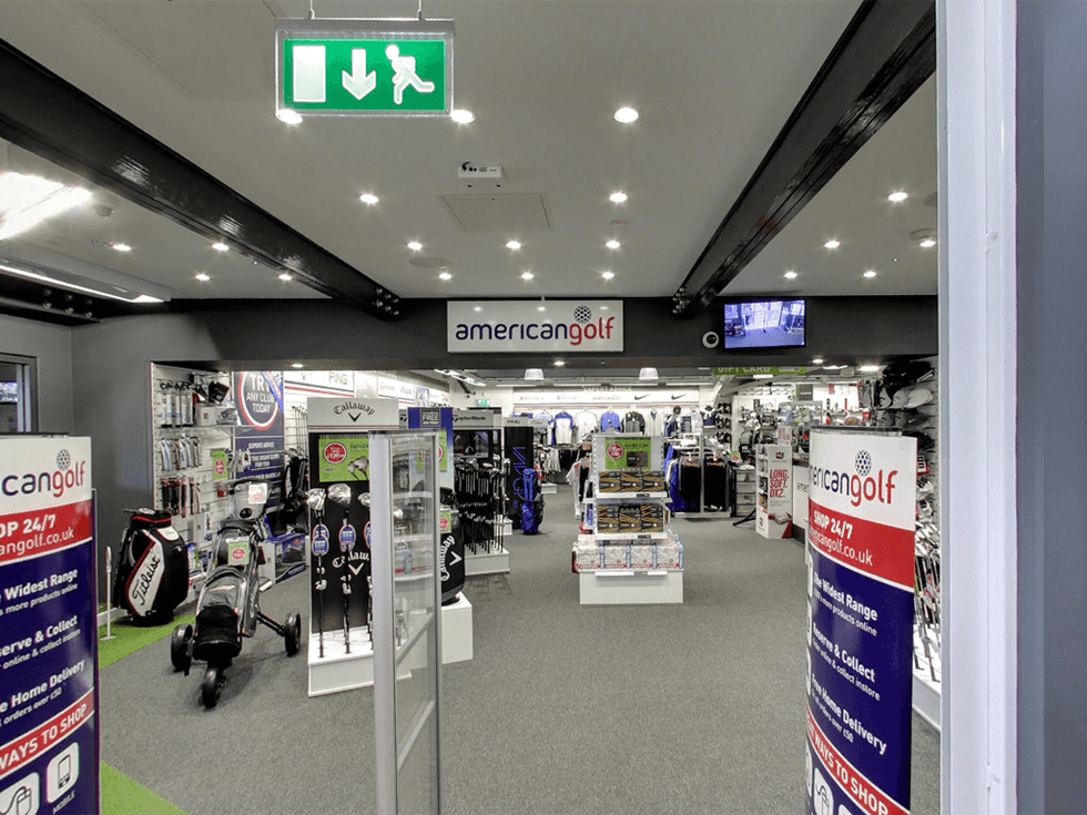 photo of inside a American Golf store in London