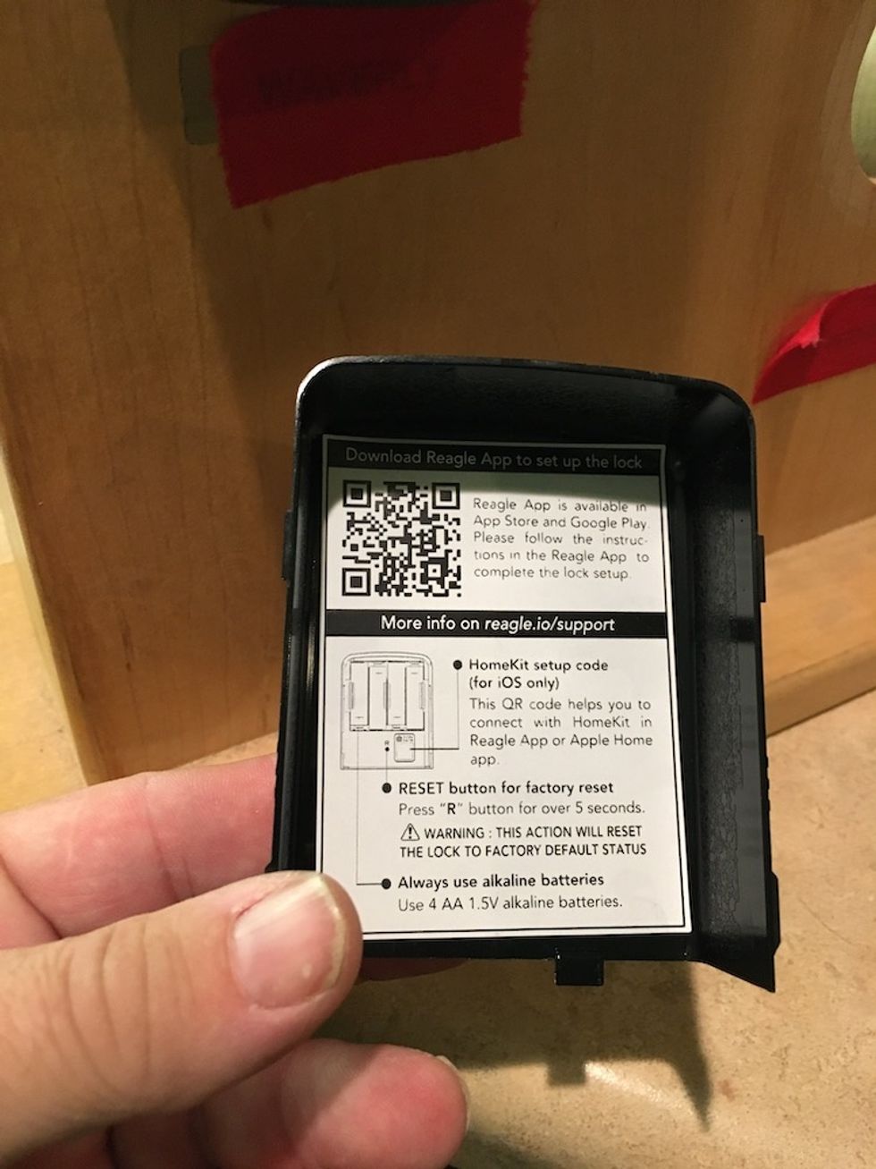 photo of inside back cover of your Reagle smart lock