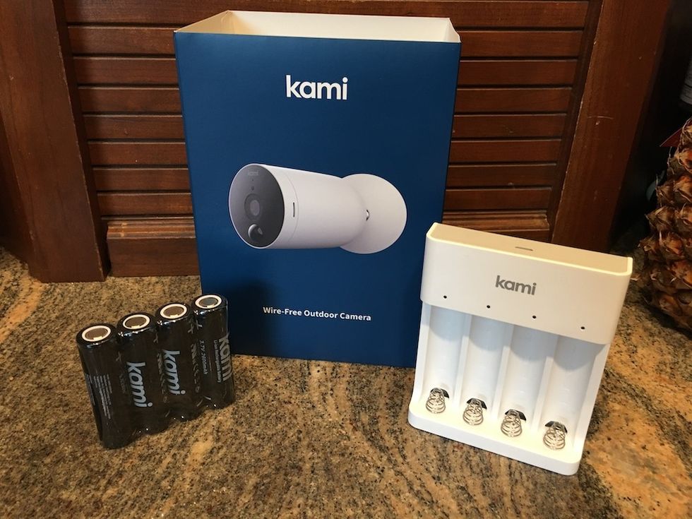 photo of Kami rechargeable batteries and charger