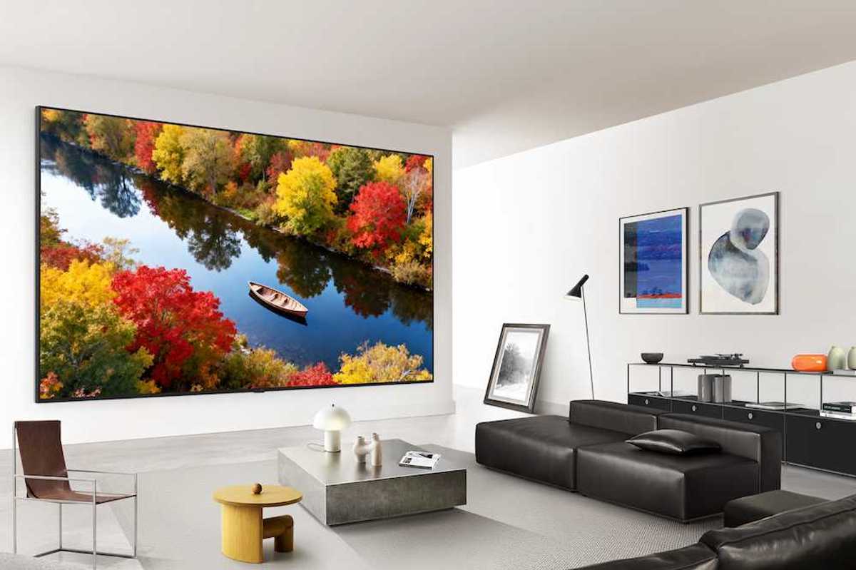 photo of LG Micro RGB evo Smart TFV in a living room