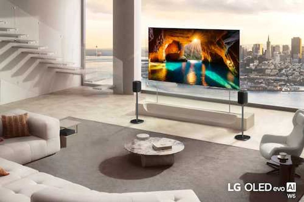 photo of LG OLED evo W6 in a living room