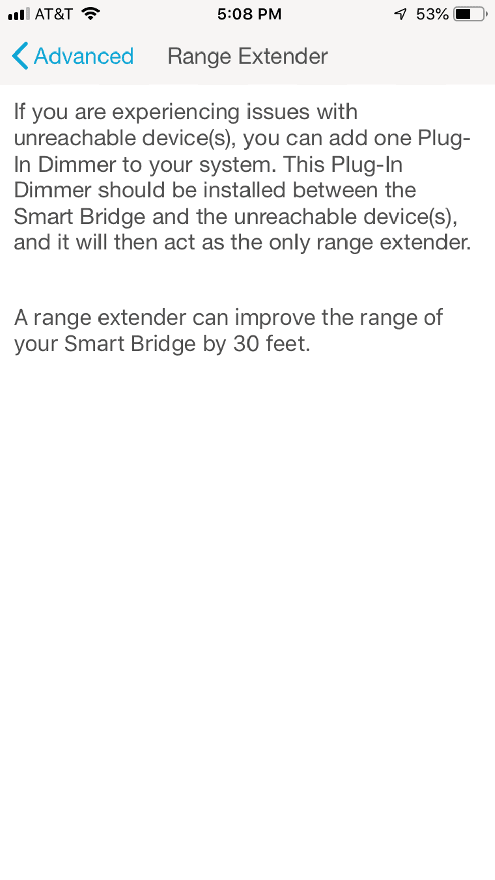 Photo of Lutron Caseta app using switches as a range extender for your smart bridge.