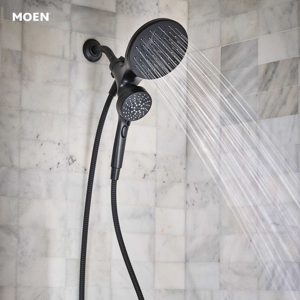 photo of Moen Engage Matte Black Handheld Showerhead and Rain Shower 2-in-1 Combo
