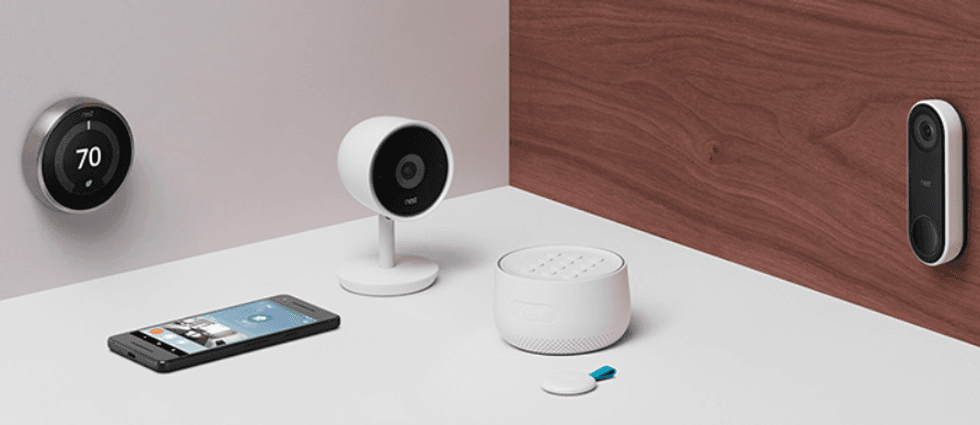 Photo of Nest products including nest secure alarm system