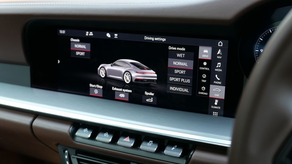 Photo of Porsche 911 dashboard touch screen